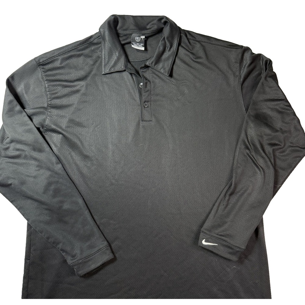Nike SpherDry Golf Long Sleeve Mens XL Black Collared Pullover Athleisure